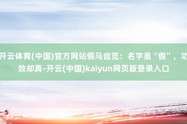 开云体育(中国)官方网站假马齿苋：名字虽“假”，功效却真-开云(中国)kaiyun网页版登录入口