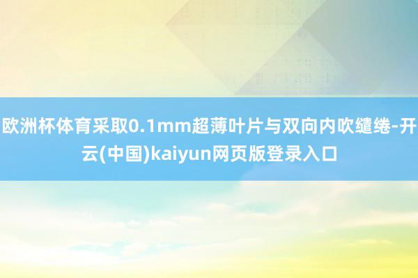 欧洲杯体育采取0.1mm超薄叶片与双向内吹缱绻-开云(中国)kaiyun网页版登录入口