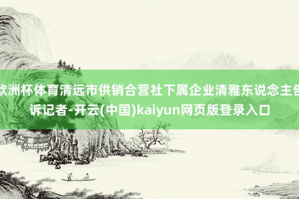 欧洲杯体育清远市供销合营社下属企业清雅东说念主告诉记者-开云(中国)kaiyun网页版登录入口