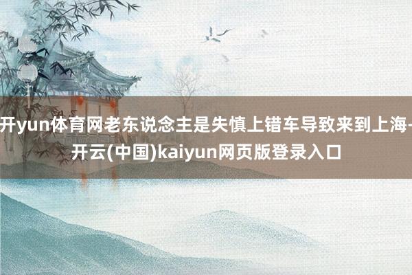 开yun体育网老东说念主是失慎上错车导致来到上海-开云(中国)kaiyun网页版登录入口