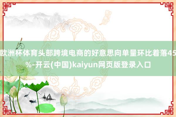 欧洲杯体育头部跨境电商的好意思向单量环比着落45%-开云(中国)kaiyun网页版登录入口