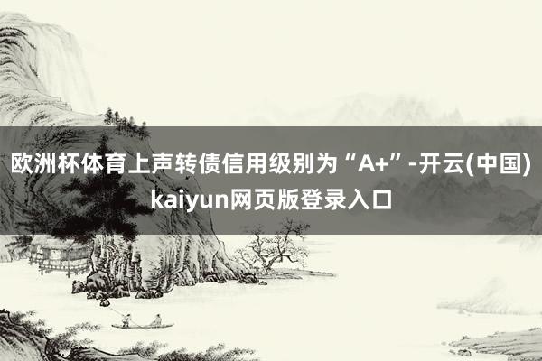 欧洲杯体育上声转债信用级别为“A+”-开云(中国)kaiyun网页版登录入口