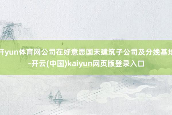 开yun体育网公司在好意思国未建筑子公司及分娩基地-开云(中国)kaiyun网页版登录入口